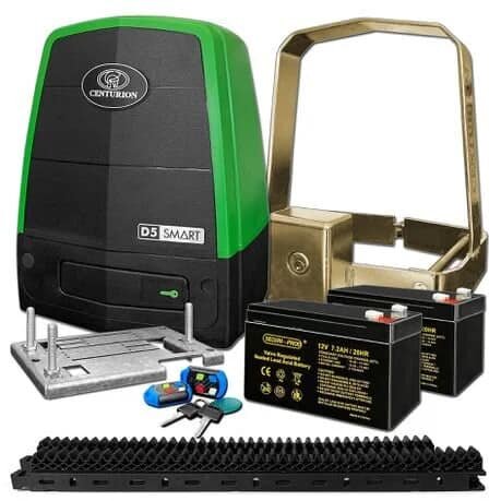 Centurion D5 gate motor kit with rails, batteries and remotes